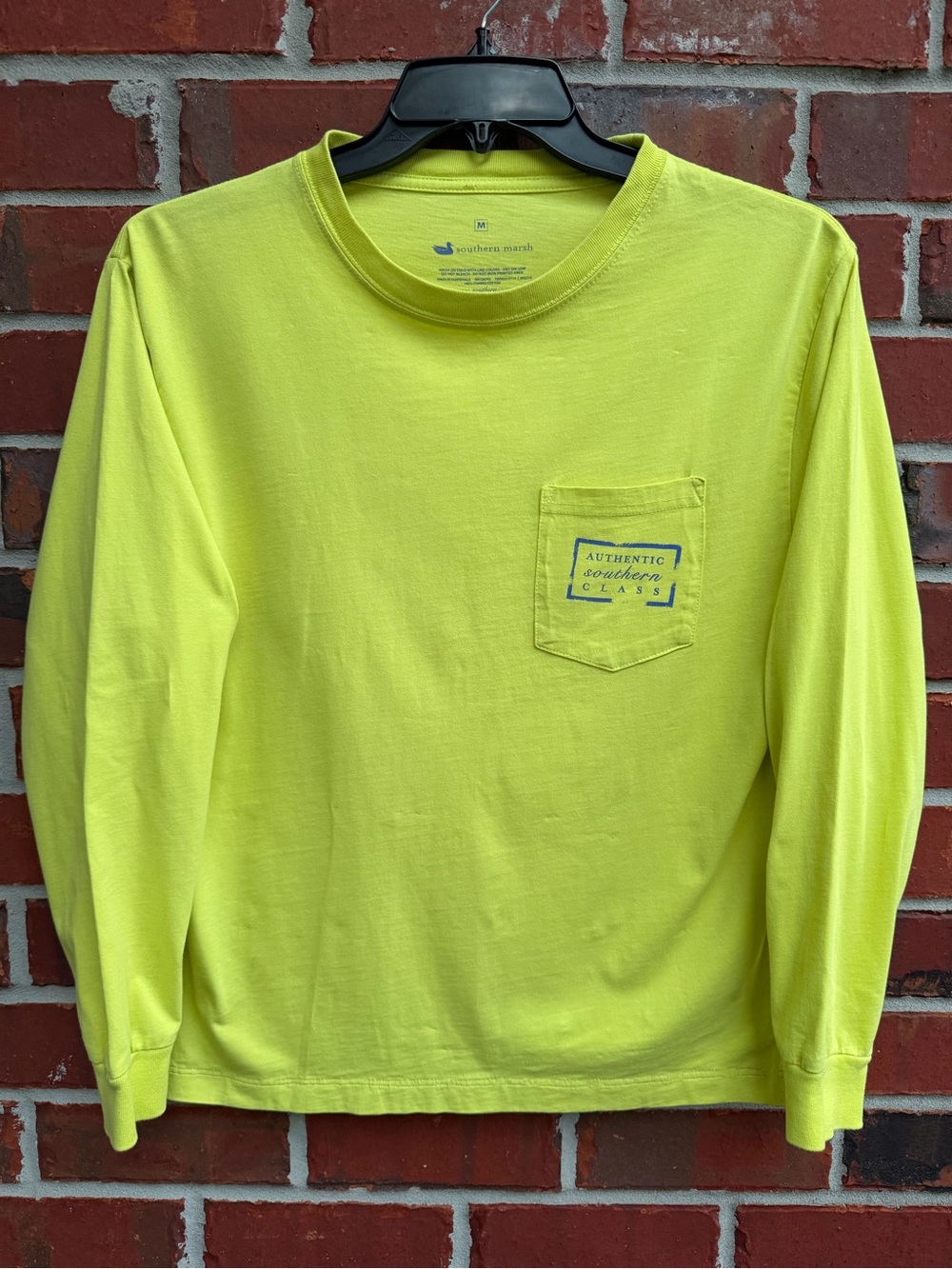 Southern Marsh Authentic Heritage Louisiana Lime Yellow M Long-Sleeve T-Shirt P4